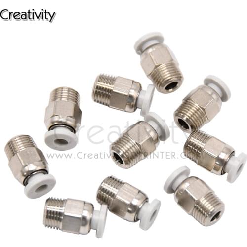 Pneumatic Connector Straight Air 3D Printer For Ender 3 MK8 CR10 Extruder PC4-01 Perforated Pneumatic Connector 3D Printer Parts