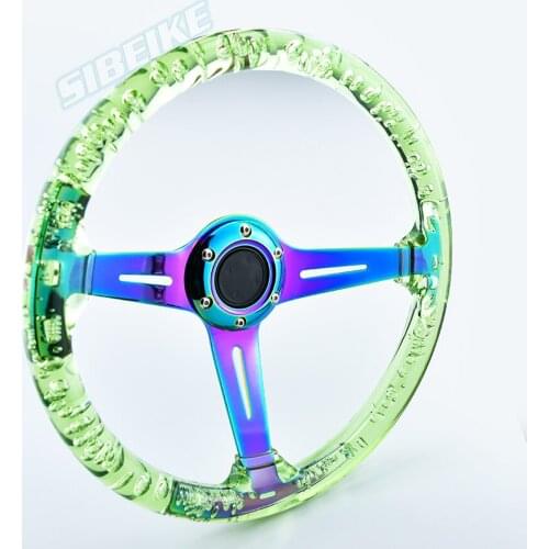 Transparent Green Acrylic Dimple Sport Car Universal Environmental Steering Wheel