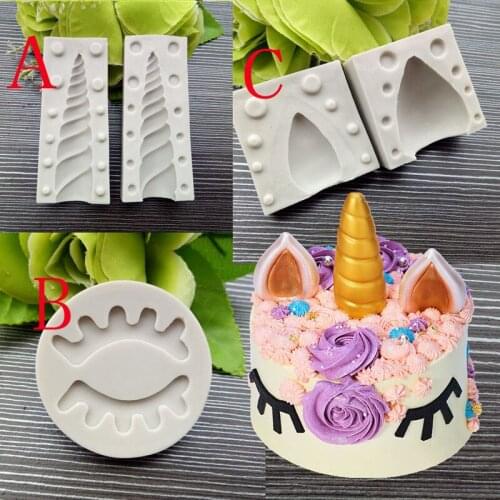 Unicorn silicone mold Birthday cake fondant decorative mold DIY baking kitchen gadgets Chocolate dough LY1-1510