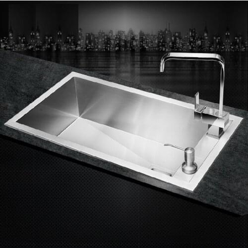 SUS304 Stainless Steel kitchen sink single holes under mount hand made sinks surface brushed cheap good quality