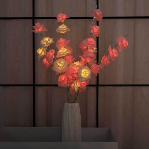 Led Lamp Dried Flowers Glow Tree Desktop Lights Girl Room Ornaments Home Decoration Lighted Branc