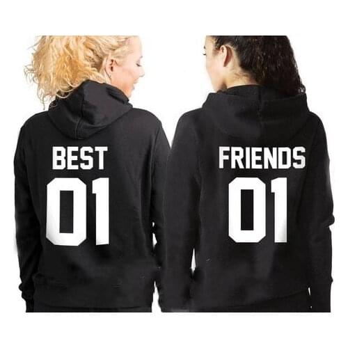 Skuggnas Best friends Bff hoodies Long Sleeve aesthetic Black Women Spring Fashion Jumper hoodies harajuku tops Christmas Gift