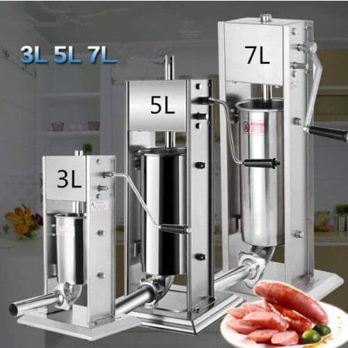 Vertical Sausage Stuffer Sausage Filler Stainless Steel Commercial 5L + 4xTubes