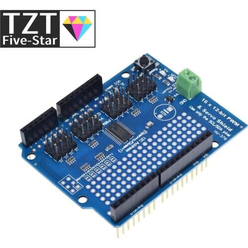 TZT Motor/Stepper/Servo/Robot Shield for Arduino I2C v2 Kit w/ PWM Driver TOP