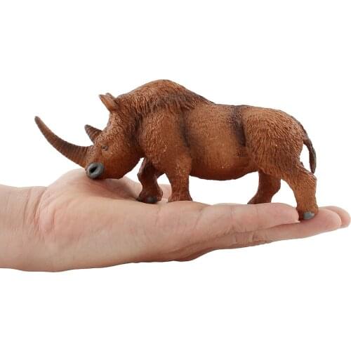 16CM Long Hair Rhinoceros Animal Models Simulational Cognitive Toys Gifts Collections DIY
