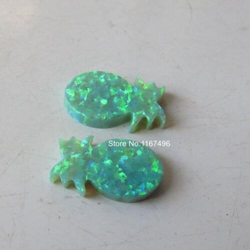 20pc/lot OP11 Kiwi Green Pineapple Opal 8x14mm Pineapple Opal Synthetic Fruit Pineapple Opal Ananas Tropical Opal for Necklace
