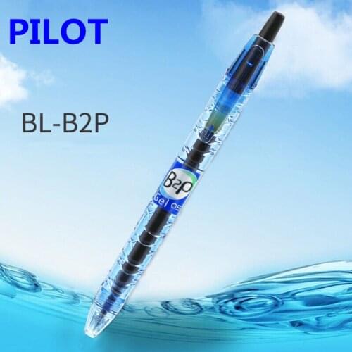 3 pcs PILOT BL-B2P-5 Fashion Bottle Design Press Gel Pen Blue 0.5mm Writing Width Transparent Pen Rod Red Black Blue Refill