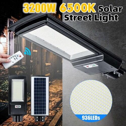 3200W LED Solar Street Light IP65 936LED 6500K Radar PIR Motion Sensor Wall Timing Lamp With Remote Control for Garden Outdoor