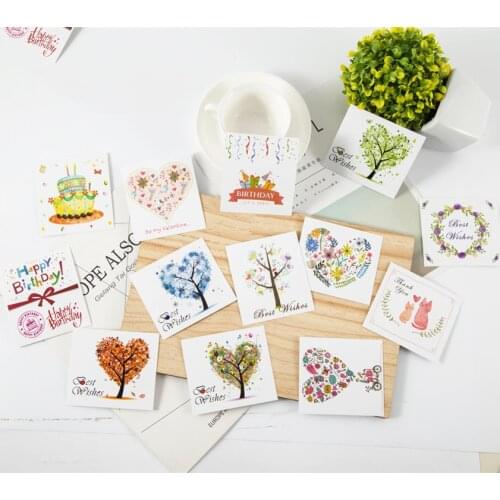 50 Pcs Kinds of Mini Greeting Cards Word Message Wishes Cards for Thank you Congratulation Anniversary Wedding Mothers Day