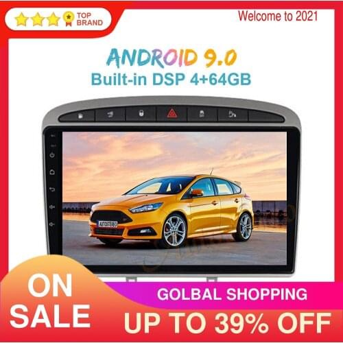 Android 9 8 Core Multimedia Player GPS Navigation For Peugeot 308 308SW 408 2012+ Auto Radio Stereo Head Unit Car NO DVD Player