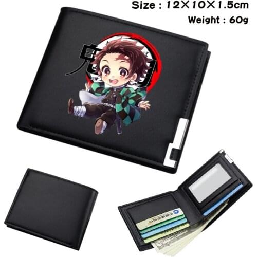 Anime Demon Slayer: Kimetsu No Yaiba Wallet Toys Kamado Tanjiro Nezuko Agatsuma Hashibira PU Leather Coin Purse Toy Gift