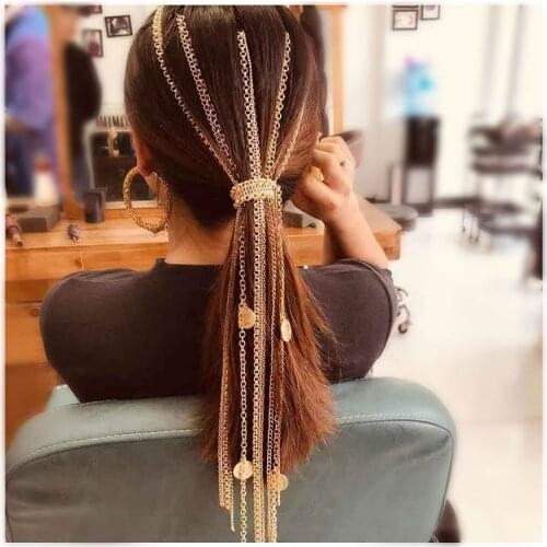 Find Me Simple Aluminum Products Hair Chain Disc Chain Hair Chain For Women New Fashion Head Accessories