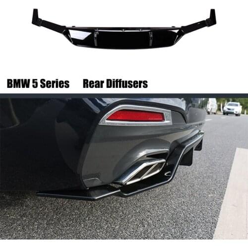 For BMW 5 Series 2018 2019 2020 2021 G30 G31 M Performance Rear Bumper Diffuser 3D Style Black Look Car Decoration