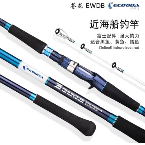 ECOODA OnlineE Inshore Boat Rod Full FUJI Parts 2.28m 2.58m 18/22kg Drag Power 2pcs Ocean Boat Fishing Rod Spinning Casting Rods