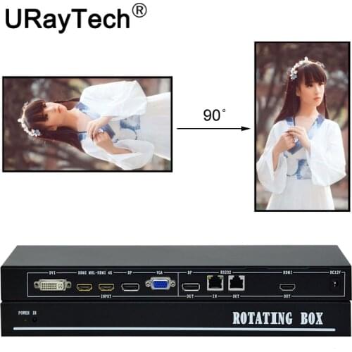 HDMI VGA DVI DP Vertical TV Video Rotating Box Processor For Vertical Screen Display 90 Or 270 Degree Image Flip