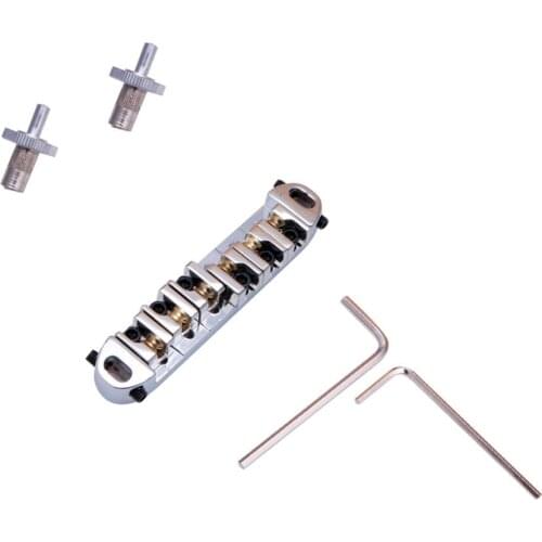 Saddle Roller Chrome Locking Tune-O-Matic Bridge for Electric Les Paul Guitar #35/14L