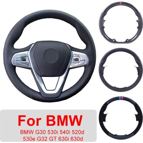 Customized Car Steering Wheel Cover For BMW G30 530i 540i 520d 530e 2016-2018 G32 GT 630i 630d 2017-2018 Leather Protective Wrap