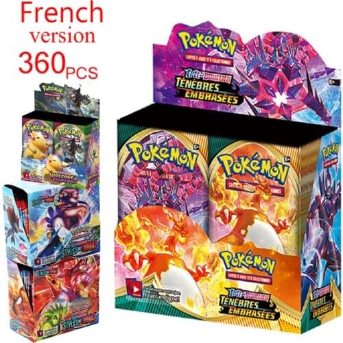 French Card 360 pieces Pokemon kaarten card dark fire sword shield series Booster Box 36 bags of transaction card game toys