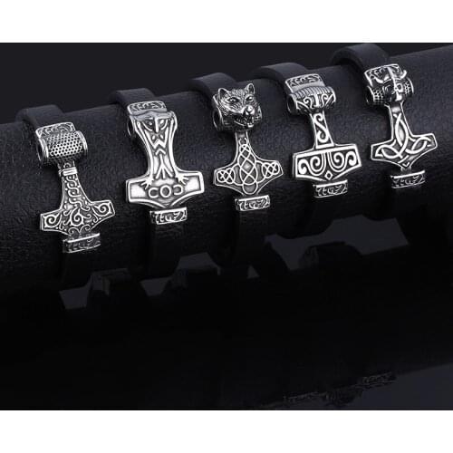 Classics Norse Viking Bangles Bracelets Stainless Steel Woft Lion Head Amulet Magnet Cuff Bracelets For Men Women Jewelry Gift