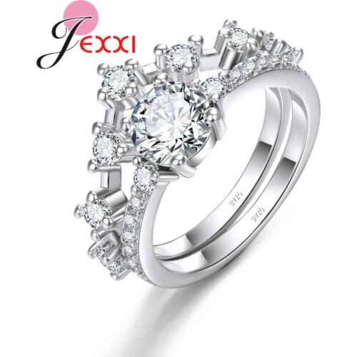 Dreamlike Round Shape Style Rings For Women Girls 925 Pure Sterling Silver Rhinestone Anniversary Gifts Best Chioces Crazy