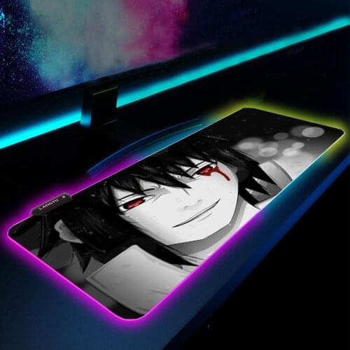 Anime Cartoon Hreo LED Light Desk Mat Xxl Computer Mousepad Backlight Keyboard Cover Keyboard Mause Gaming Mouse Pad RGB
