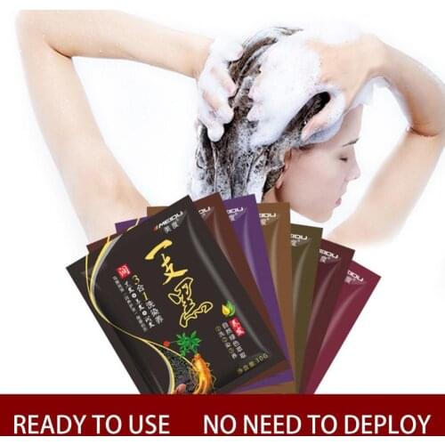 30g Multifunctional Hair Dye Shampoo Non-Irritating Plant Extract Natural Fast Hair Dye Shampoo for Female
