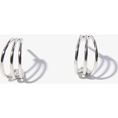 Fashion Jewelry Geometric Earrings Personality Three Layer Hip Hop Style Hot Selling Metal Earrings For Girl Gift