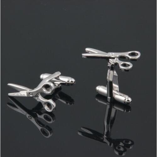 WholeSale 10pairs/lot Scissors Cufflinks Copper Scissor Brass Cuff Links Father Days Gift Chrstmas Gifts High Quality Tools