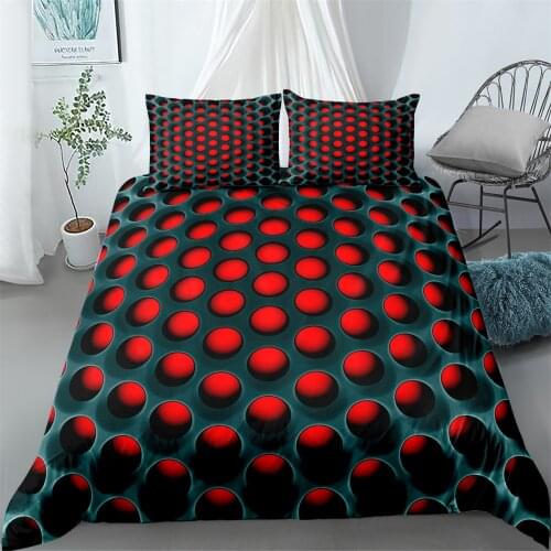 Lighting Honeycomb Digital Fashion Duvet Cover Set King Queen Double Full Twin Single Size Bed Linen Set