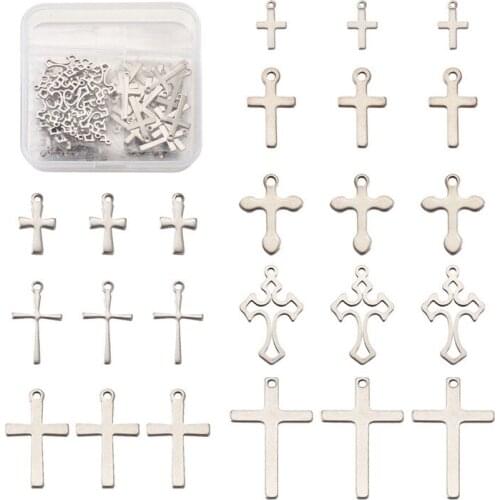 Cross Shape 304 Stainless Steel Charms & Pendants for Jewelry Making DIY Bracelet Necklace Craft Accessories Finding
