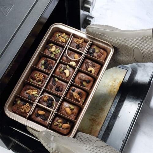 Square Tray High Carbon Steel Brownies Baking Pan Non Stick Brownie Cake Mold Pans With Dividers Bakeware For Oven Mould