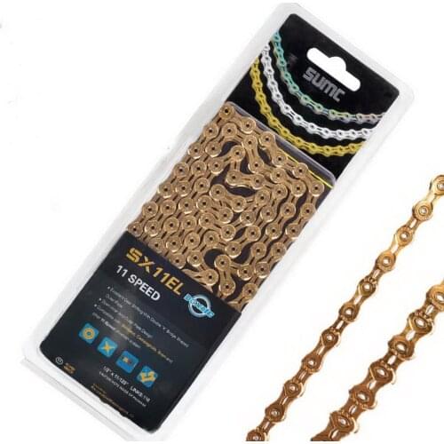 SUMC Chain SX11EL for M7000 M8000 11 22 Speed Chain MTB Chain Road Bike Chain Titanium Golden Silver Color MissingLink