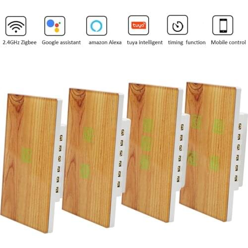 Zigbee smart light switch tuya wireless remote control 3 gang touch wifi wall switch google home alexa