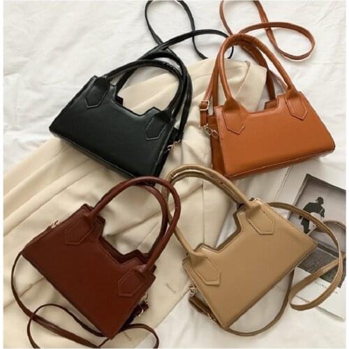 Vintage Fashion Girl Official Retro PU Solid Color Women Bucket Messenger Bag With Strap 2021 518