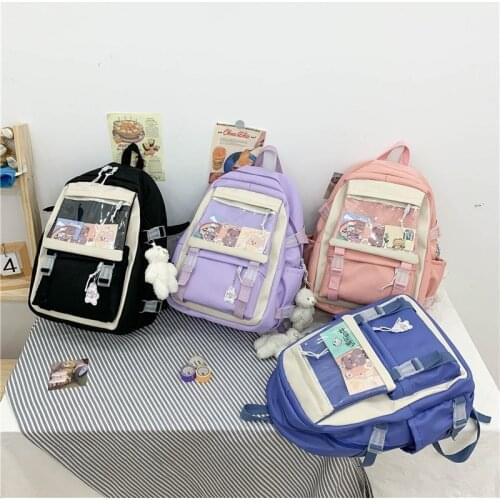 Japanese Cute Fashion School Bags For Girls Nylon Large Capacity Womens Backpack Waterproof And Scratch-resistant Travel Bags