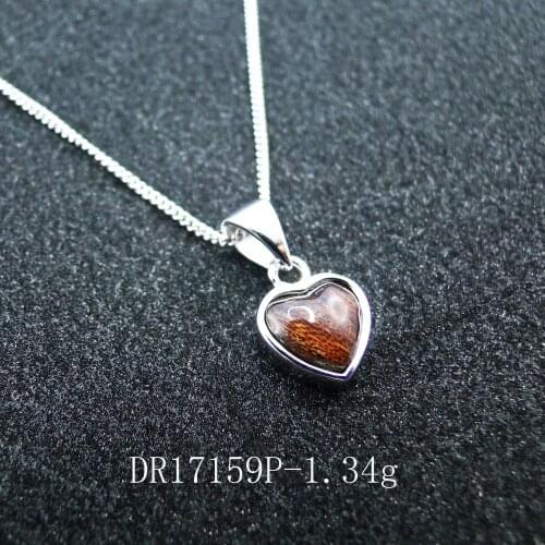 New Arrival High Quality 925 Sterling Silver Wood Dainty Heart Pendant Necklace For Women Gift