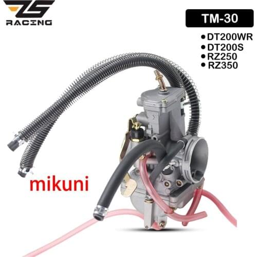 ZS Racing Mikuni TM30 Carburetor 30mm Flat Slide Smoothbore Carb For YANAHA DT200WR DT200S RZ250 RZ350
