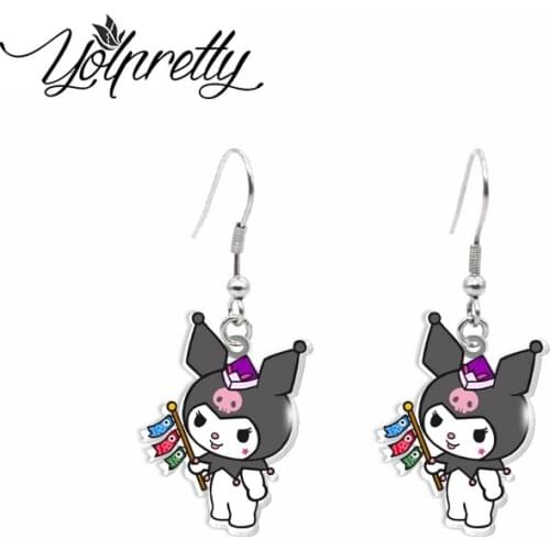 2021 New Arrival Kawaii Cartoon Funny Kittens Puppy Bunny Cosplay Acrylic Epoxy Fish Hook Dangles Earrings