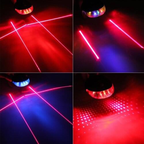 5 LED Laser Beam MTB Mountain Bicycle Bike Rear Tail Warning Lamp Light Bicycle Tail Light Beam Red Rear Lamp Laser Night