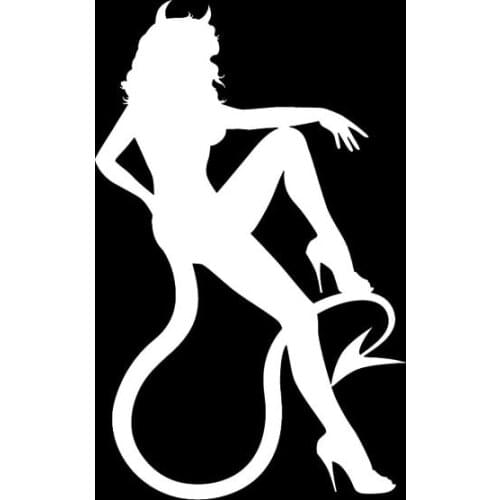 8.1*12.9CM Bad Devil Girl Fashion Black/Silver Car Sticker Vinyl Decals Good Design Covering The Body C20-0238