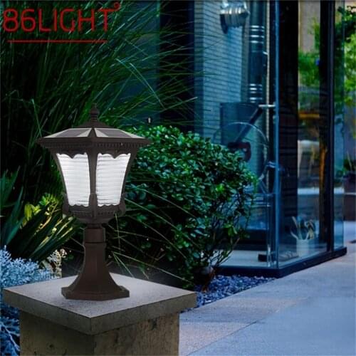 86LIGHT Solar Wall Lamp Outdoor LED Modern Post Light Pillar Waterproof For Home Patio Porch Garden Courtyard Villa Lawn Lamp