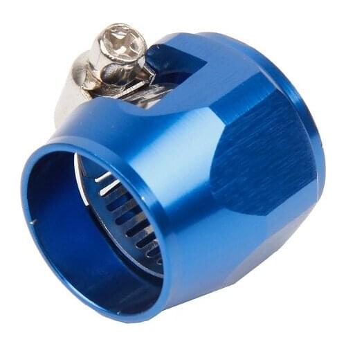 AN10 10 AN Blue Hose End Finisher Aluminium Alloy Fuel Oil Water Pipe Clip Clamp