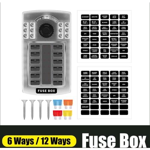 12V 32V Fuse Box Holder Plastic Cover Blade Block With LED Warning Indicator Light For Auto Car Boat Yacht Marine Trike