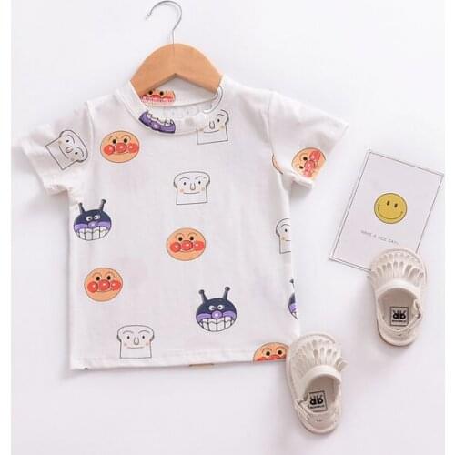 Newborn Baby Boy Girl T-shirt 2020 Summer Short-sleeved New Cartoon Printing Bread Children Clothing