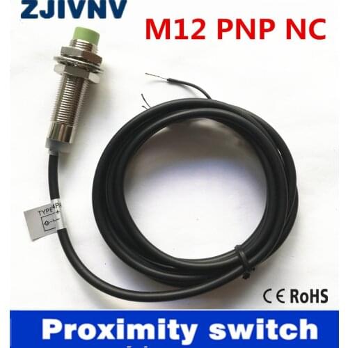 M12 DC 6-36v 3 wires PNP NC/normally close proximity inductive sensor proximity switch non-flush type metal detect distance 4mm