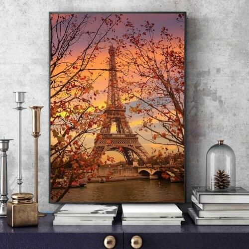 Pairs Tower Wall Art Canvas Fashion Poster City Landscape Print Painting Nordic Decoration Picture Living Room Home Decoration
