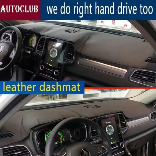 For Renault Koleos 2017 2018 2019 Leather Dashmat Dashboard Cover Dash Carpet Custom Car Styling LHD+RHD