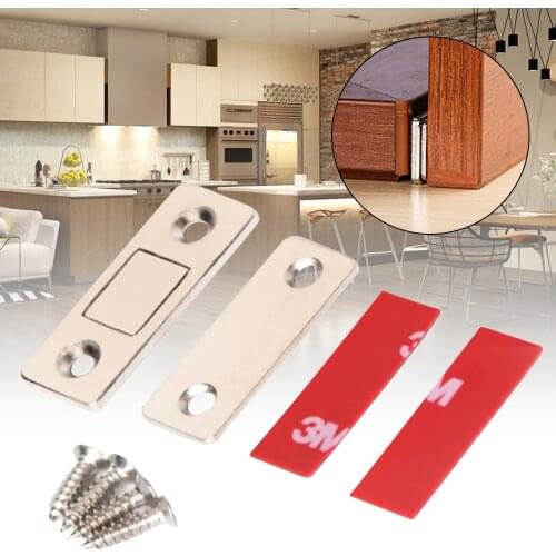 1 Set Magnetic Invisible Door Stopper Punch-free Doorstop Latch Closed Closer Magnet Wardrobe Door Closer Hardware Door Stopper