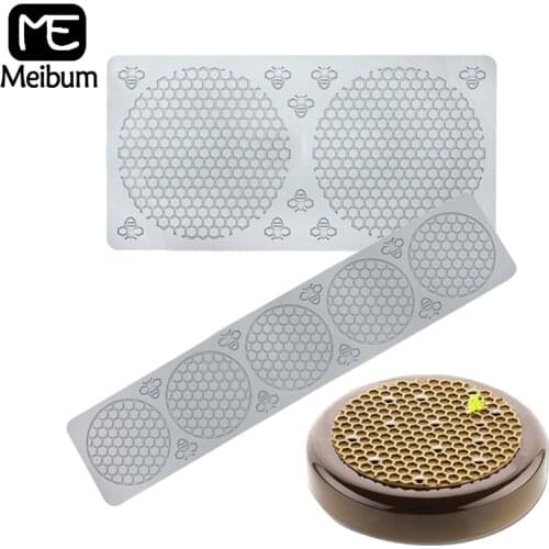 Meibum Round Honeycomb Fondant Moulds Silicone Cake Molds Bee Dessert Decorating Cupcake Pastry Baking Tools Kitchen Bakeware
