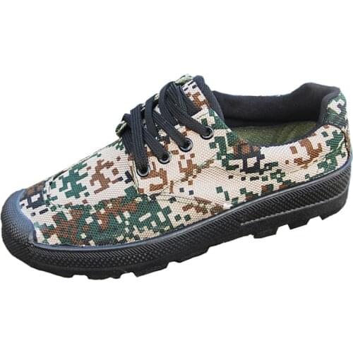 Mens outdoor tactical sports shoes military training camouflage mens shoes non-slip wear-resistant canvas shoes 35-45 size